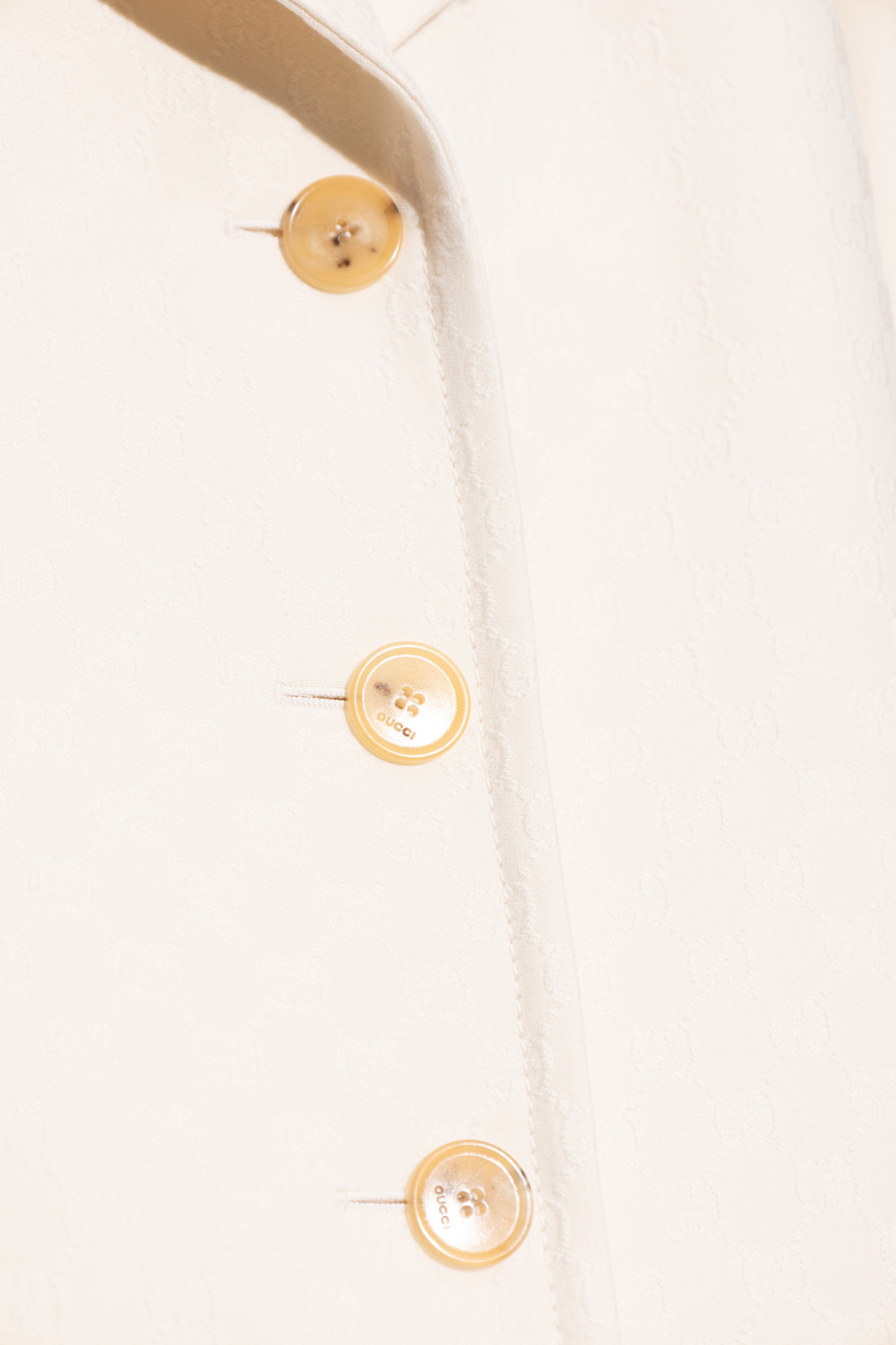 Cream Wool coat with 'GG' pattern Gucci - Vitkac AS